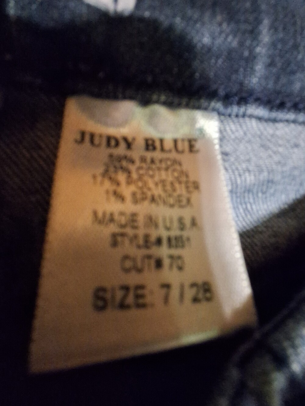 Judy Blue Jeans - Dark Blue Stretch Denim Flared Leg Size 7